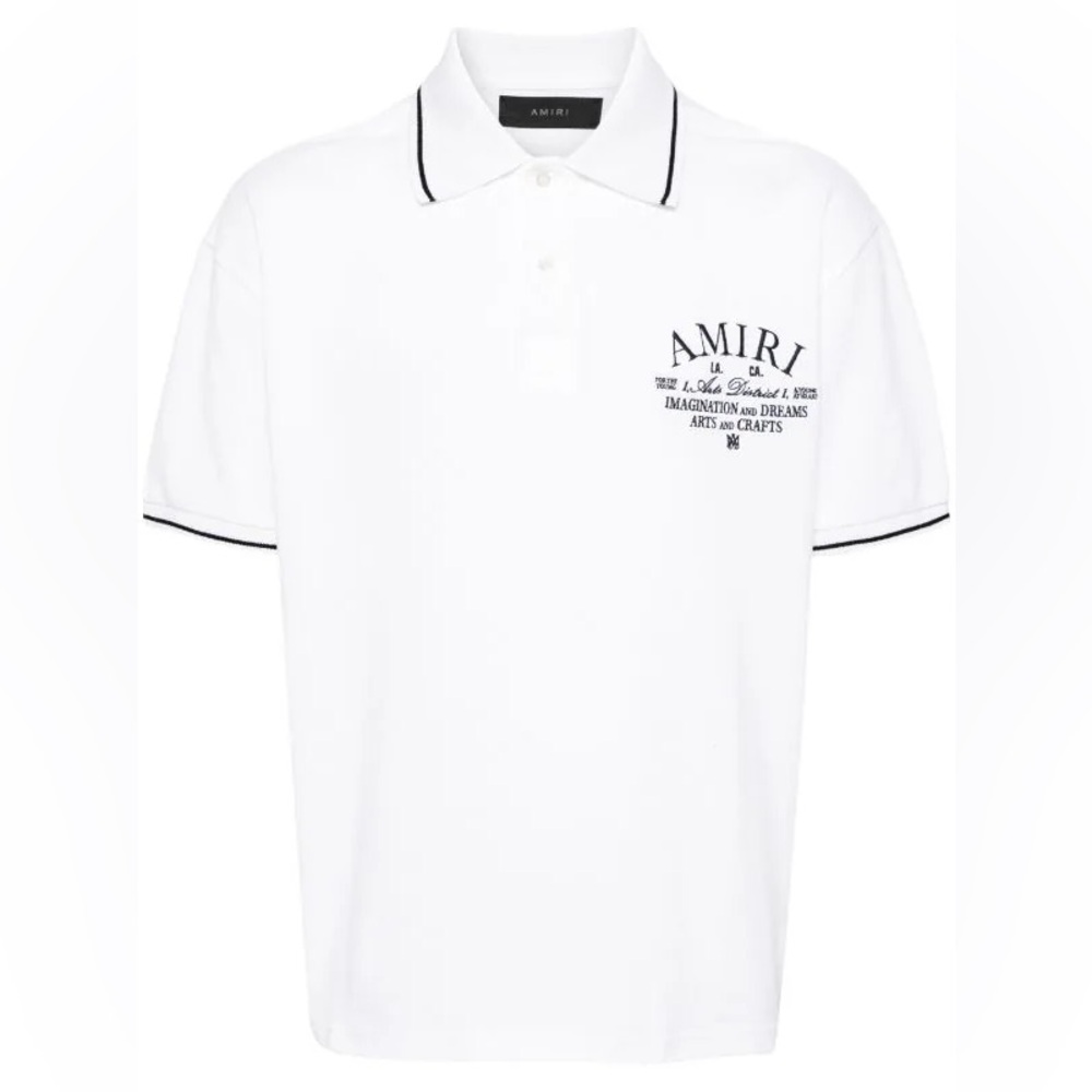 AMIRI Logo-Embroidered Polo Shirt Size Medium